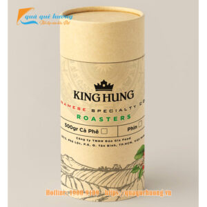 Hộp quà giấy cứng sang trọng từ cà phê hạt rang mộc & phin Inox King Hung Coffee