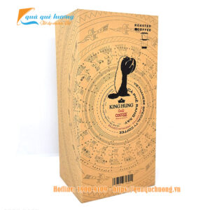 Hộp quà giấy cứng sang trọng từ cà phê rang xay nguyên chất & phin Inox King Hung Coffee