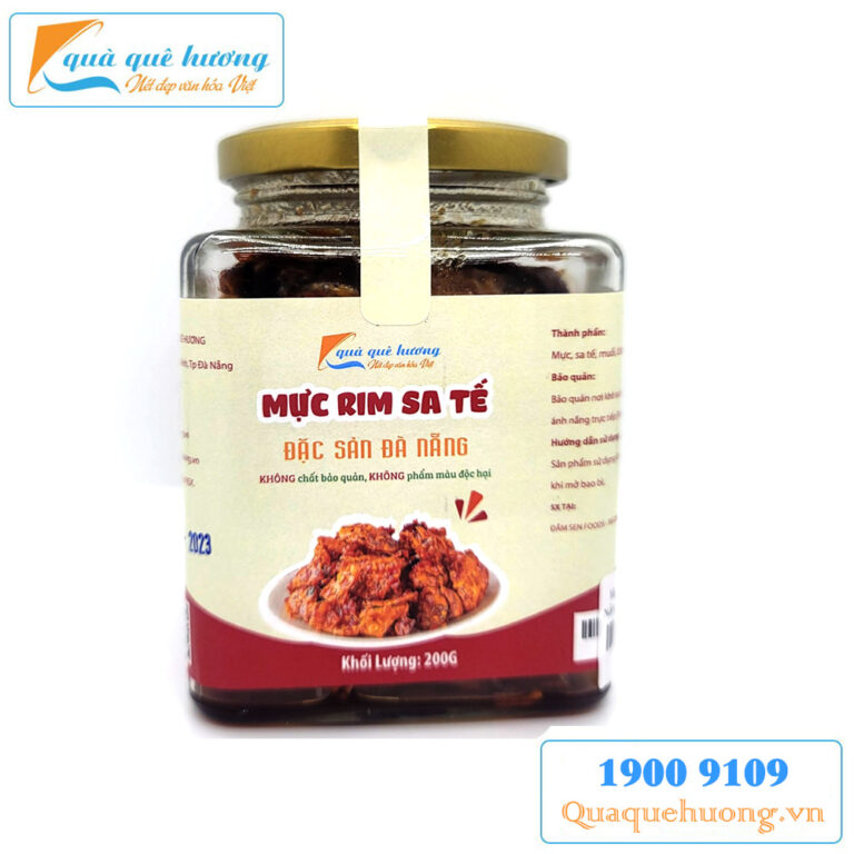Mực rim sa tế Đặc sản Đà Nẵng đặc biệt 200gr đóng hũ thủy tinh cao cấp ...
