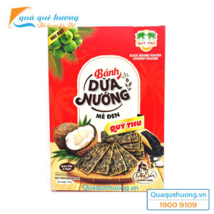 Bánh dừa nướng Mè Đen Quý Thu hộp 180gr - Giòn xốp ít ngon -  Đặc sản Quảng Nam