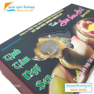 Trà hoa sen huế hộp 5 hoa sấy khô, hút chân không, thức uống tốt cho sức khỏe - Đặc sản Huế