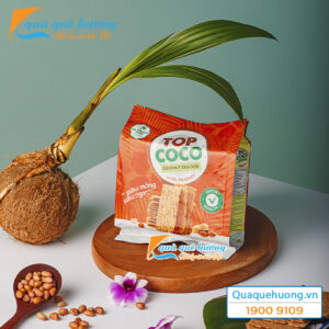Bánh dừa nướng đậu phộng TOPCOCO 170g - Đặc sản Quảng Nam Đà Nẵng - Coconut with Peanust - siêu mỏng siêu ngon