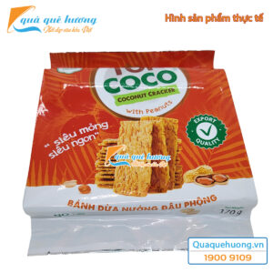 Bánh dừa nướng đậu phộng TOPCOCO 170g - Đặc sản Quảng Nam Đà Nẵng - Coconut with Peanust - siêu mỏng siêu ngon
