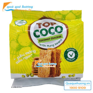 Bánh dừa nướng đậu xanh TOPCOCO 170g – Đặc sản Quảng Nam Đà Nẵng – Coconut Cracker with Mung beans