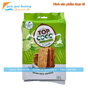 Bánh dừa nướng TOP COCO nguyên vị 250gr – Đặc sản Đà Nẵng – Coconut Cracker Original