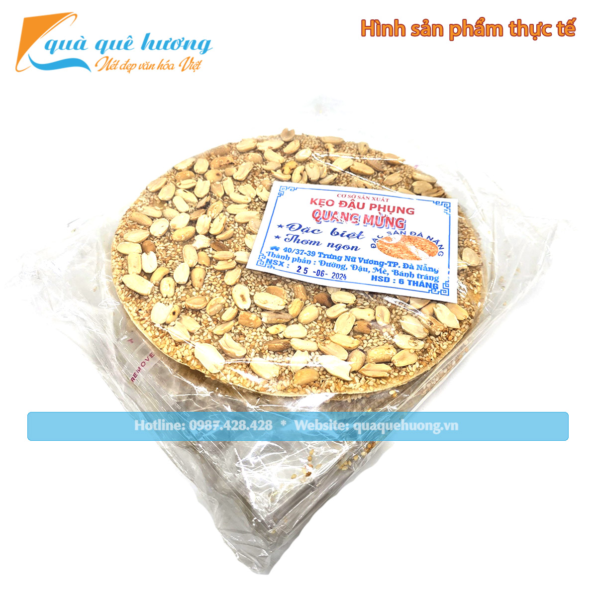 Keo-dau-phung-me-trang-Quang-Mung-dac-biet Combo 5 kẹo đậu phụng mè trắng Quang Mừng - Đặc Sản Đà Nẵng làm quà