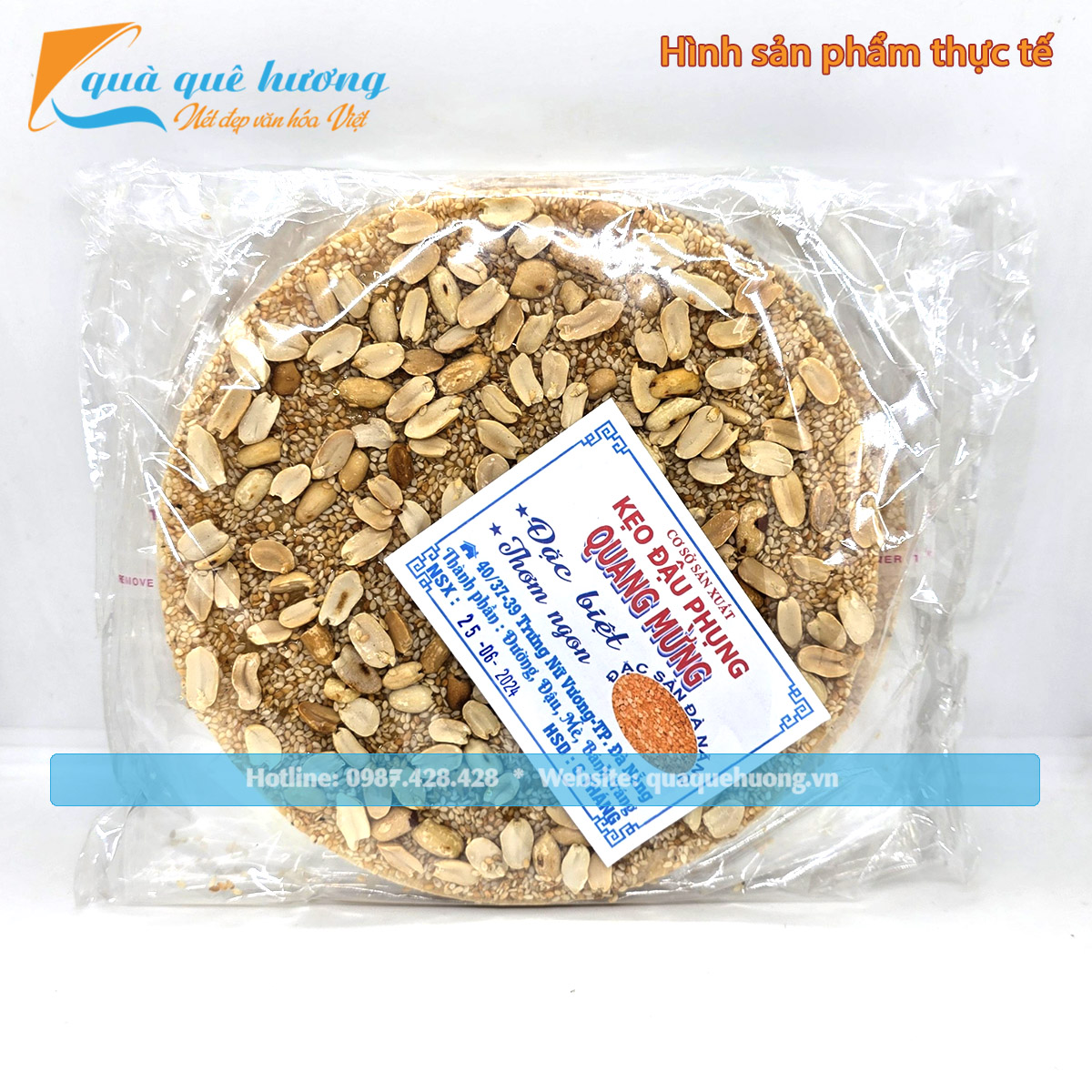 Keo-dau-phung-me-trang-Quang-Mung Combo 5 kẹo đậu phụng mè trắng Quang Mừng - Đặc Sản Đà Nẵng làm quà