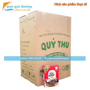 [GIÁ SỈ] Thùng 80 hộp Bánh dừa nướng Mè đen Quý Thu 180gr - Giòn xốp ít ngọt