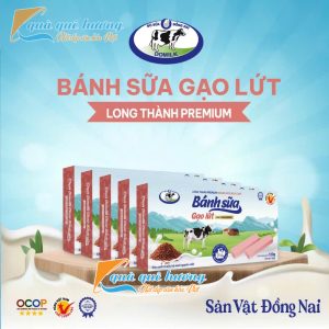 Bánh Sữa Gạo Lứt Long Thành Premium - Hương Vị Thơm Ngon Từ Sữa Tươi Và Gạo Lứt (Hộp 120g)
